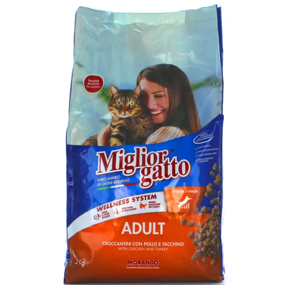 MIGLIOR GATTO ADULT CROCCANTINI POLLOeTACCHINO SACCO 2 KG