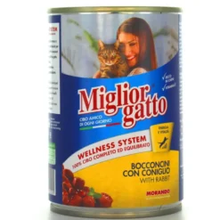 MIGLIOR GATTO BOCCONCINI CONIGLIO LATTINA 405 GRAMMI