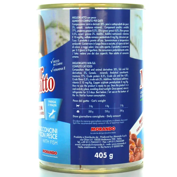 MIGLIOR GATTO BOCCONCINI PESCE LATTINA 405 GRAMMI