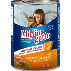 MIGLIOR GATTO PATE' VITELLO e CAROTE LATTINA 400 grammi