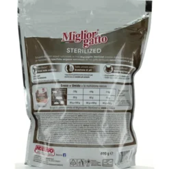 MIGLIOR GATTO STERILIZED CROCCANTINI GUSTOSO MANZO BUSTA 400 GRAMMI