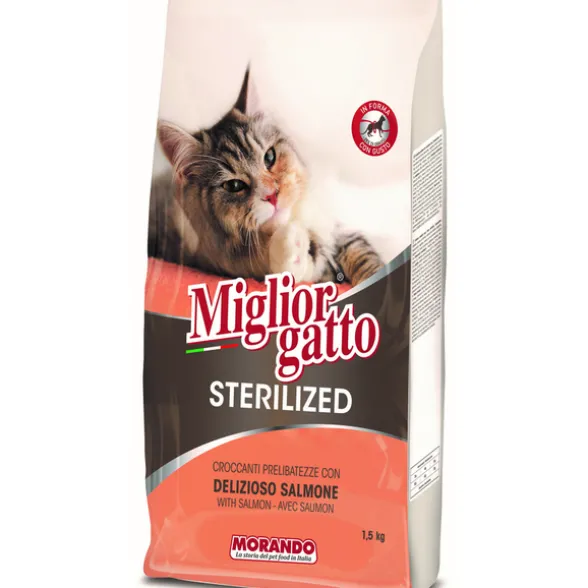 MIGLIOR GATTO STERILIZED CROCCANTINI GUSTO SALMONE SACCO 1,5 KG