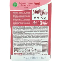 MIGLIOR GATTO UNICO 100% PROSCIUTTO DELICATA MOUSSE BUSTA g85