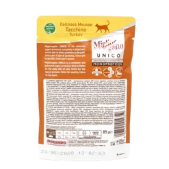 MIGLIOR GATTO UNICO 100% TACCHINO DELICATA MOUSSE BUSTA 85 GRAMMI