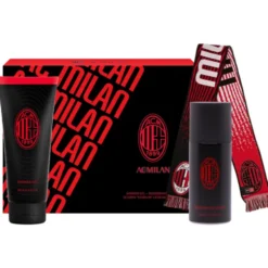 MILAN COFANETTO DEODORANTE 150 ML + SHOWER GEL TUBO 200 ML + SCIARPA DA STADIO UFFICIALE