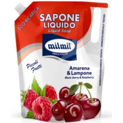 MIL MIL SAPONE LIQUIDO MANI RICARICA BUSTA AMARENA& LAMPONE 0,9 LT