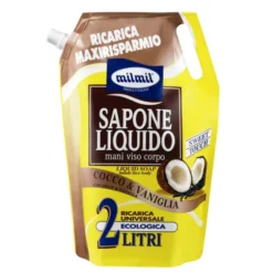 MIL MIL SAPONE LIQUIDO MANI RICARICA BUSTA 2 LITRI COCCO & VANIGLIA