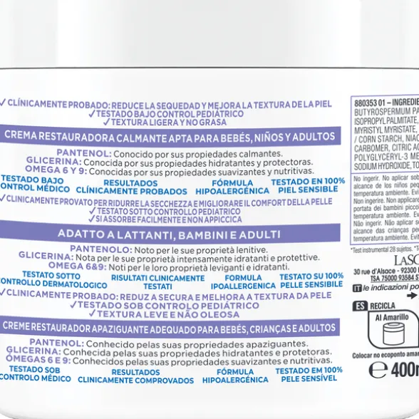MIXA BODY PANTHENOL COMFORT CREMA LENITIVA PELLE TENDENZA ATOPICA VASO 400 ML