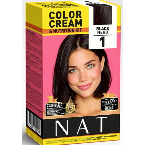 NAT COLOR CREAM FORMULA VEGETALE KIT COLORE NERO 1