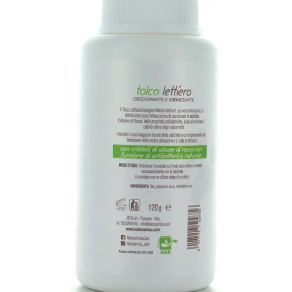 NATURA AMICA TALCO ANTIODORANTE PER LETTIERA GATTO BARATTOLO 120 GRAMMI