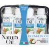 NATURA OIL CONFEZIONE OLIO COCCO SHAMPOO + BALSAMO E MASCHERA 2 IN 1 + BAGNO DOCCIA + LATTE CORPO 100 ML