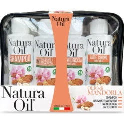 NATURA OIL CONFEZIONE OLIO MANDORLA SHAMPOO + BALSAMO E MASCHERA 2 IN 1 + BAGNO DOCCIA + LATTE CORPO 100 ML