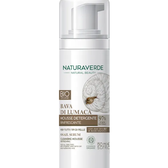 NATURAVERDE BIO BAVA DI LUMACA MOUSSE DETERGENTE RINFRESCANTE PER TUTTI I TIPI DI PELLE 150 ML