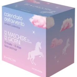 NATURAVERDE COFANETTO BEaUNICORN CALENDARIO AVVENTO 12 GIORNI 12 MASCHERE VISO CAPELLI