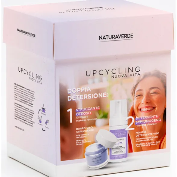 NATURAVERDE COFANETTO DOPPIA DETERSIONE - BURRO STRUCCANTE VISO CON MIRTILLO VASO 50 ML + MOUSSE DETERGENTE VISO CON MIRTILLO 100 ML