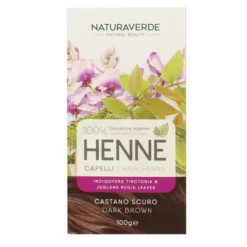 NATURAVERDE HENNE' CAPELLI COLORAZIONE 100% VEGETALE CASTANO SCURO