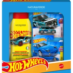 NATURAVERDE KIDS COFANETTO HOT WHEELS: SET 2 MACCHININE + DOCCIASHAMPOO 250 ML