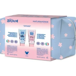 NATURAVERDE KIDS COFANETTO STITCH & ANGEL: BEAUTYCASE + SHAMPOO DELICATO STITCH TUBO 100 ML + BAGNOSCHIUMA ANGEL TUBO 100 ML