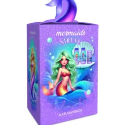 NATURAVERDE KIDS COFANETTO SIRENE:BAGNOSCHIUMA 300 ML + SHAMPOO & BALSAMO 300 ML + SET MOLLETTINE CAPELLI