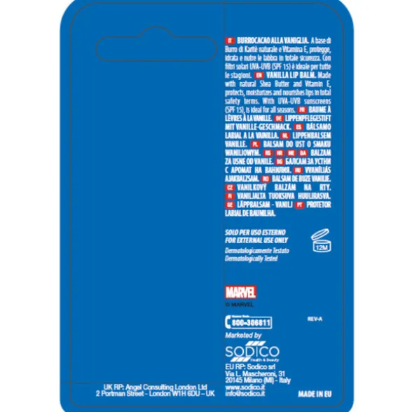 NATURAVERDE KIDS SPIDER MAN BURROCACAO SPF15 VANIGLIA 5,0 ML