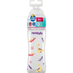 NEO BABY BIBERON PP SILICONE DINO ROSA 2m+ 250 ML