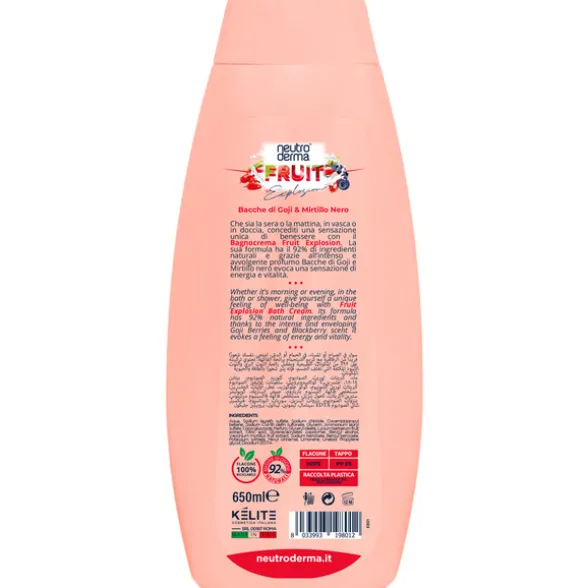 NEUTRO DERMA BAGNOCREMA FRUIT EXPLOSION BACCHE DI GOGJI e MIRTILLO NERO 650 ML