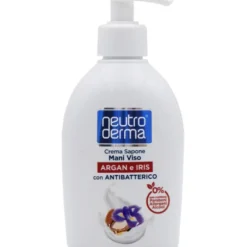 NEUTRO DERMA CREMA SAPONE MANI VISO CON ANTIBATTERICO ARGAN e IRIS 300 ML