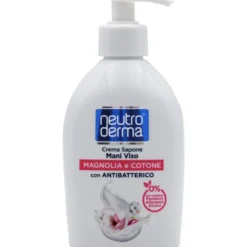 NEUTRO DERMA CREMA SAPONE MANI VISO CON ANTIBATTERICO MAGNOLIA e COTONE 300 ML