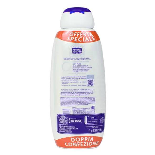 NEUTRO ROBERTS BAGNODOCCIA IDRATANTE CON GLICERINA NATURALE 450 ML - 2 PEZZI