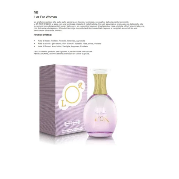 NEW BRAND L'OR FOR WOMAN EDP VAPO 100 ML