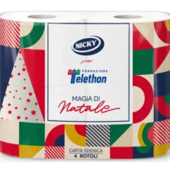 NICKY MAGIA DI NATALE CARTA IGIENICA 4 ROTOLI 3 VELI- TELETHON