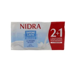 NIDRA SAPONETTALATTE IDRATANTE CON PROTEINE DEL LATTE 2 + 1 PEZZI 90 GRAMMI
