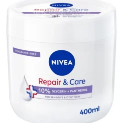 NIVEA BODY CREMA RAPAIR & CARE 72h VASO 400 ML