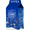 NIVEA COFANETTO EVERYDAY BODY CARE; LABELLO CLASSICO 5,5 ML + CREMA MANI NUTRIENTE 100 ML + CREMA CORPO NUTRIENTE 250 ML + DOCCIA CREME CARE 250 ML