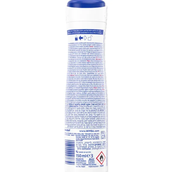 NIVEA DEODORANTE BLACK & WHITE INVISIBLE AUTHENTIC 72H FEMALE SPRAY 150 ML