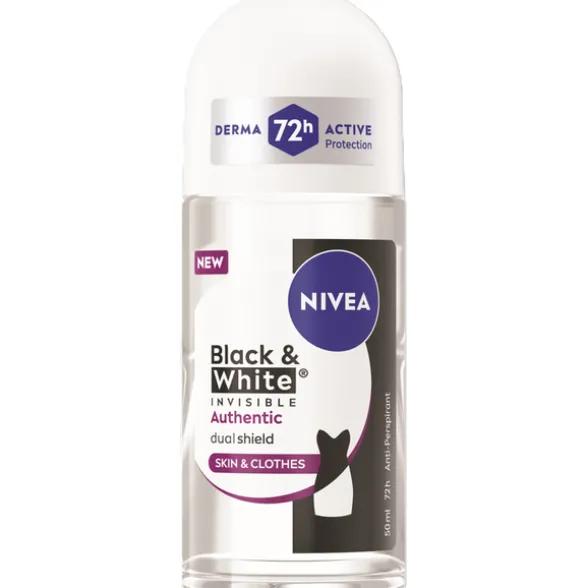 NIVEA DEODORANTE BLECK & WHITE INVISIBLE AUTHENTIC 72H FEMALE ROLL-ON 50 ML