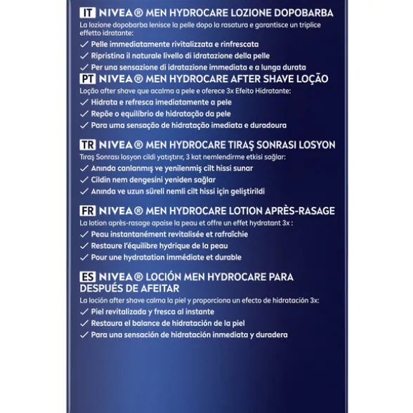 NIVEA FOR MEN AFTER SHAVE LOTION HYDRO CARE WITH ALOE VERA 100 ML