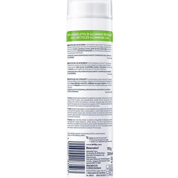 NIVEA FOR MEN GEL DA BARBA SENSITIVE COOL 200 ML