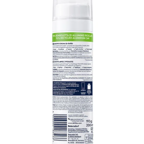 NIVEA FOR MEN SCHIUMA DA BARBA SENSITIVE 200 ML