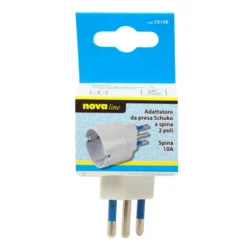 NOVALINE ADATTATORE PRESA SCHUKO 2 POLI+ T10AMP