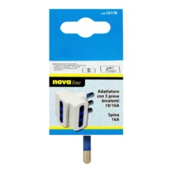NOVALINE ADATTATORE 3 USC/3 PRESE BIV.T10/16AMP