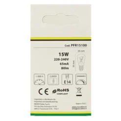 NOVALINE LAMPADINA INCANDESCENZA PERETTA FRIGO 15W E14