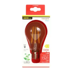 NOVA LINE LAMPADINA LED FILAMENTO GOCCIA 12W=100W E27 LUCE CALDA LUMEN 1521 2700K