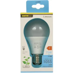 NOVALINE LAMPADINA LED GOCCIA 10W - LED EPISTAR - 1055 Lm - 30000 h - 170/240 V -LUCE NATURALE 4000K - ANGOLO 270° -EQUIVALENTE AD UNA 75W AD INCANDESCENZA