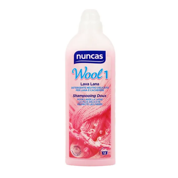 NUNCAS DETERSIVO BUCATO A MANO E LAVATRICE LIQUIDO WOOL 1 LANA E CAPI DELICATI 12 LAVAGGI 750 ML