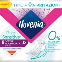 NUVENIA PURE SENSITIVE SOTTILE GOODNIGHT CON ALI 8 PEZZI ASSORBENTI