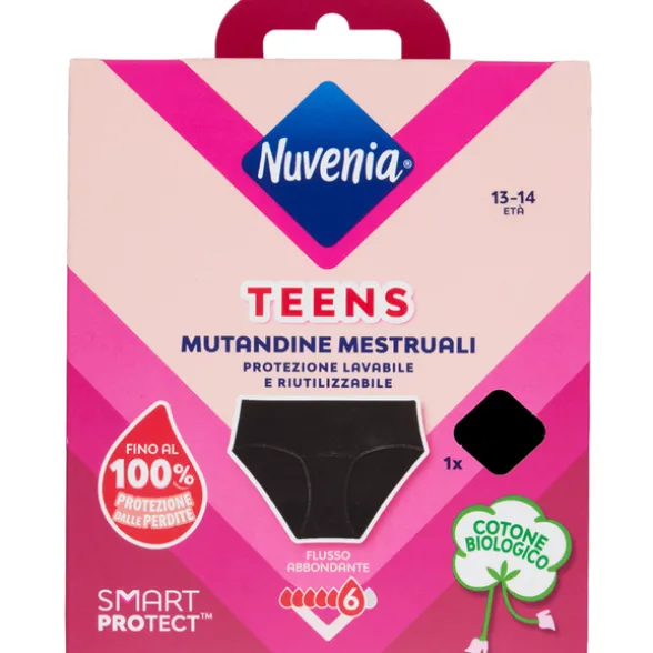 NUVENIA TEENS MUTANDINA MESTRUALE BLACK LAVABILE e RIUTILIZZABILE età 13-14 anni