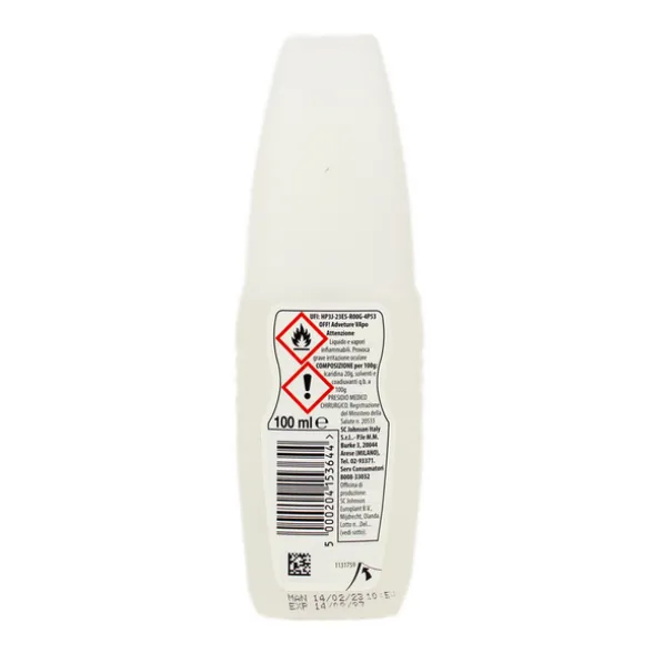 OFF! ADVENTURE INSETTO REPELLENTE CONTRO ZANZARE, ZECCHE e TAFANI VAPO 100 ML