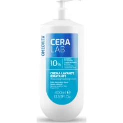 OMEOVITA CERALAB 10% CREMA LAVANTE IDRATANTE GLICERINA, CERAMICI, ACIDO IALURONICO PER PELLE NORMALE e SECCA PUMP 400 ML
