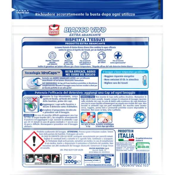 OMINO BIANCO BIANCO VIVO EXTRA SBIANCANTE IDROCAPS 10 CAPS